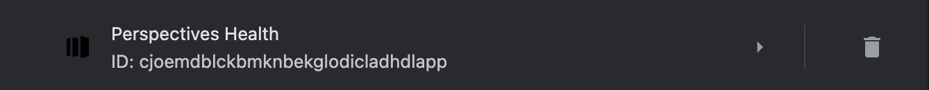 Chrome microphone settings list showing the Perspectives Health entry