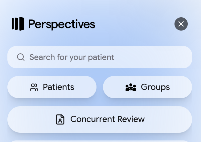 The Groups button on the Perspectives home screen